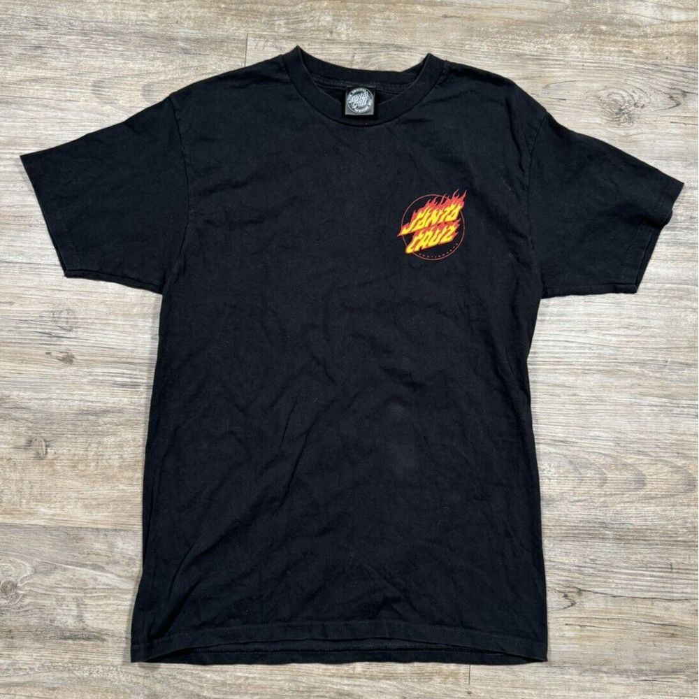 Santa Cruz Vintage CIRCLE FLAME DOT Skateboard T Shirt BLACK‎ Medium Skate